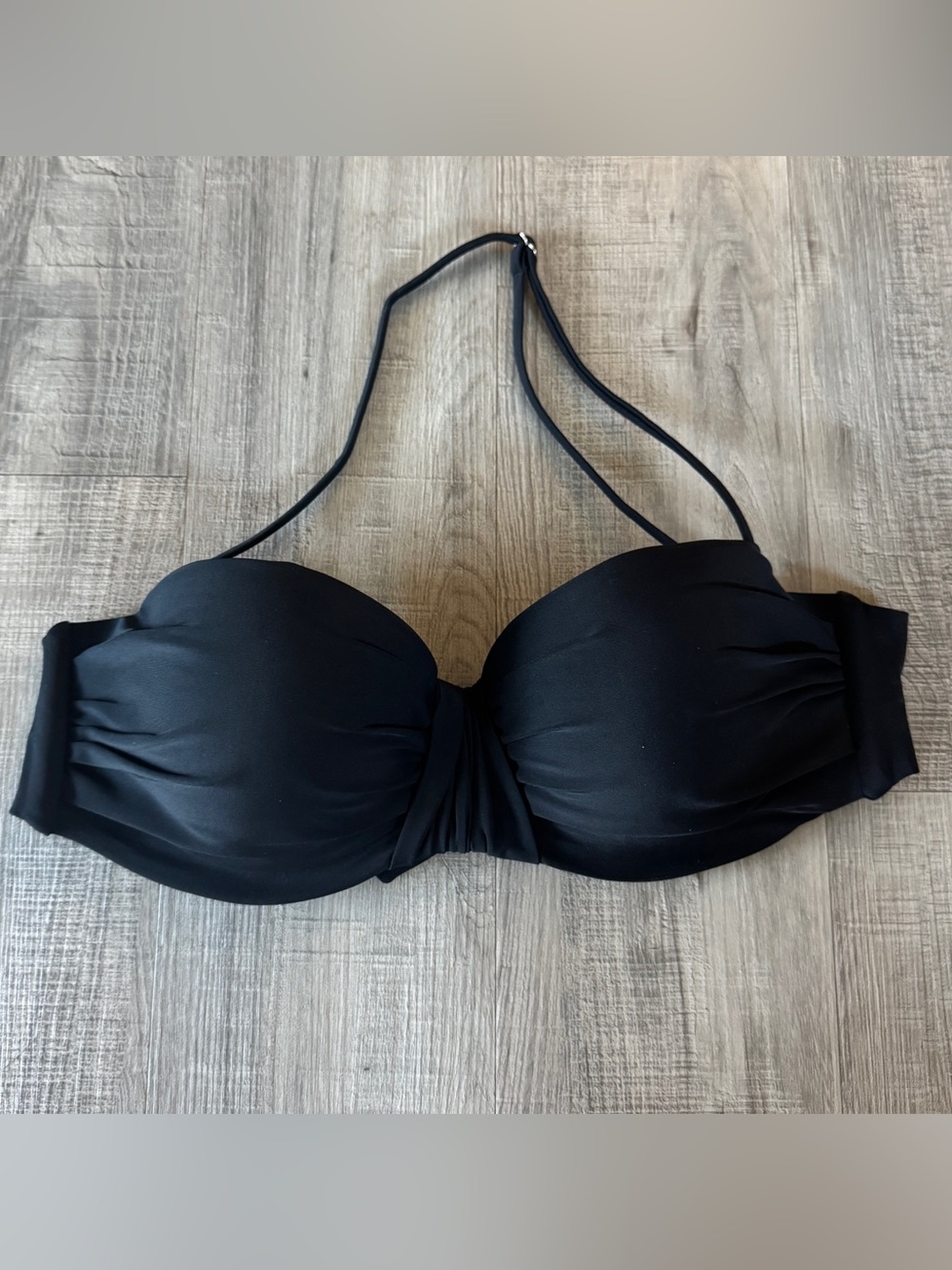 H2OH Colours Black Bikini Top with Removable Halter - Women Swim
